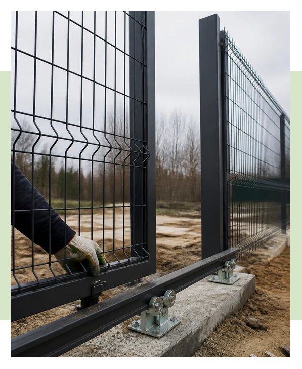Откатные ворота из 3Д сетки с установкой под ключ в Черкесске